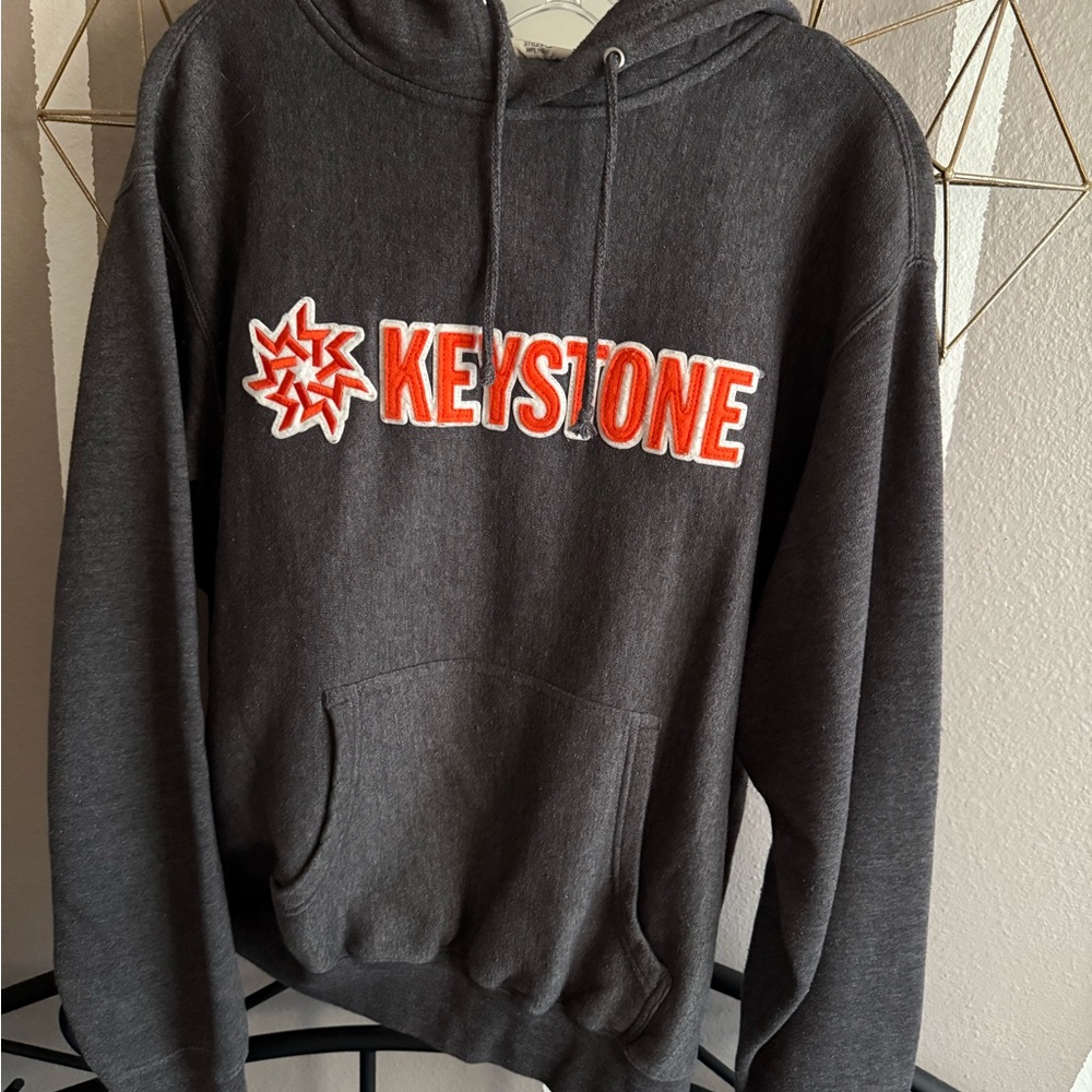 Gray Keystone Hoodie with Orange Accents